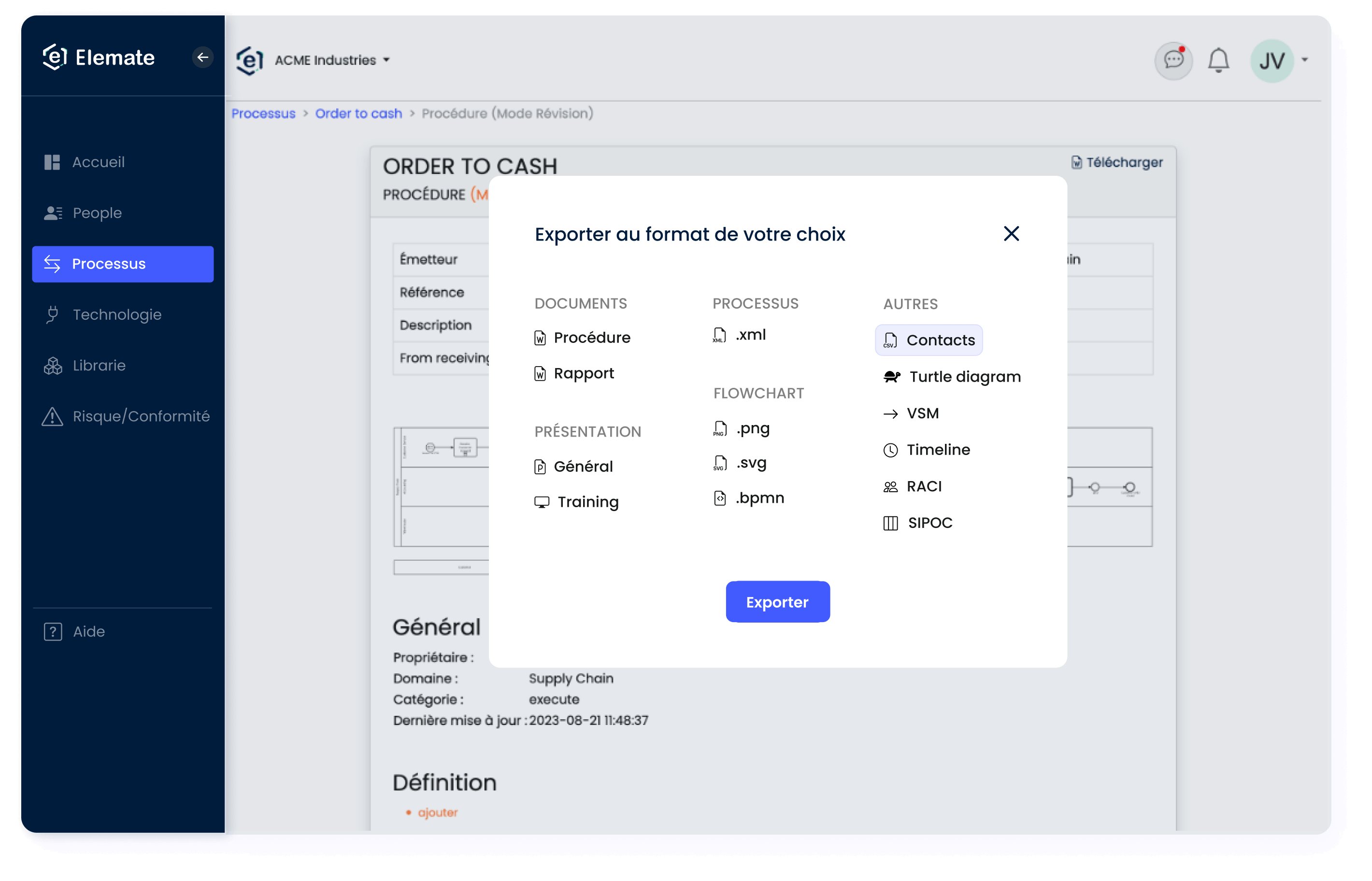 Formaliser: librairies de standards, Modélisation, mises à jour intuitives, synchronisation des données Elemate : Formaliser